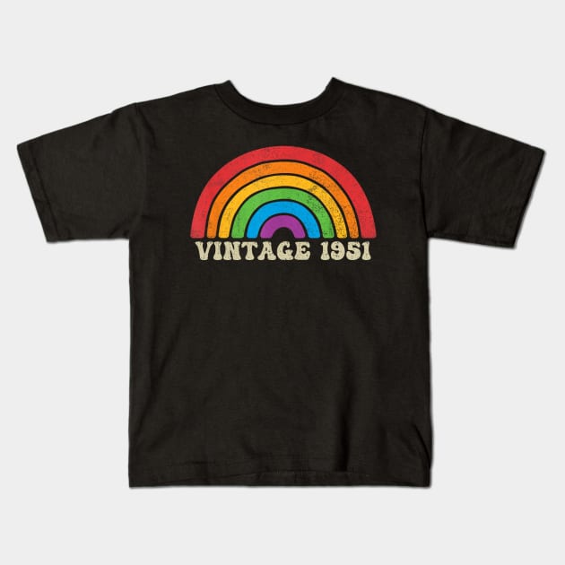 Vintage 1951 - Retro Rainbow Vintage-Style Kids T-Shirt by ermtahiyao	